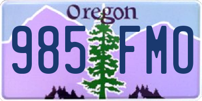 OR license plate 985FMO