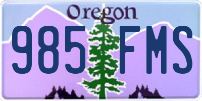 OR license plate 985FMS