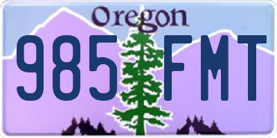 OR license plate 985FMT