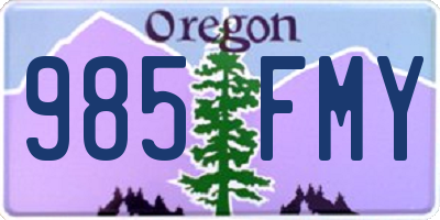 OR license plate 985FMY