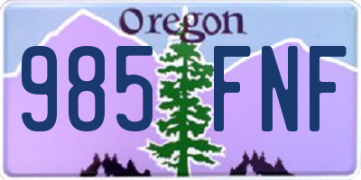 OR license plate 985FNF
