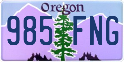OR license plate 985FNG