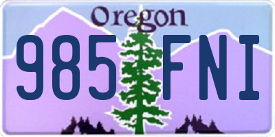 OR license plate 985FNI