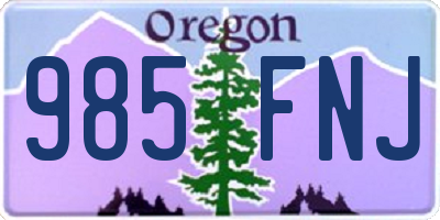 OR license plate 985FNJ