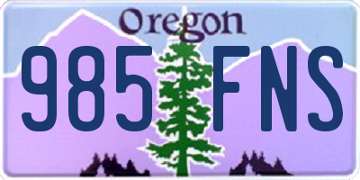 OR license plate 985FNS