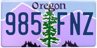 OR license plate 985FNZ