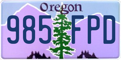 OR license plate 985FPD
