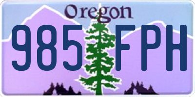 OR license plate 985FPH