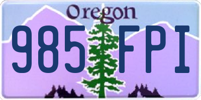 OR license plate 985FPI