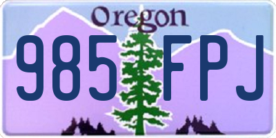 OR license plate 985FPJ