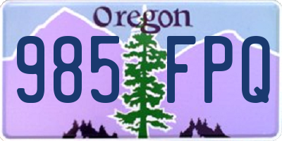OR license plate 985FPQ