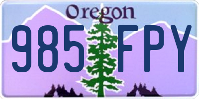 OR license plate 985FPY