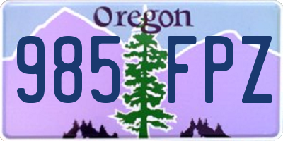 OR license plate 985FPZ