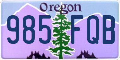 OR license plate 985FQB