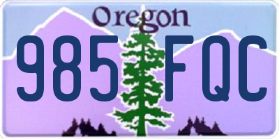 OR license plate 985FQC