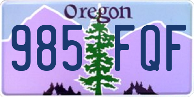 OR license plate 985FQF