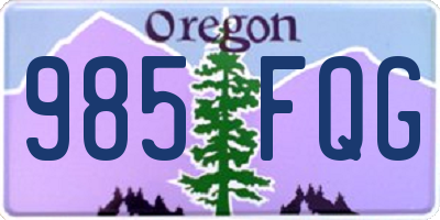 OR license plate 985FQG