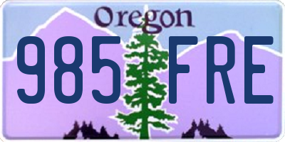 OR license plate 985FRE