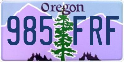 OR license plate 985FRF