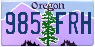 OR license plate 985FRH