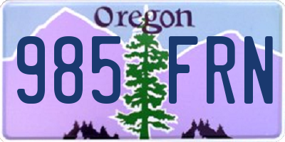 OR license plate 985FRN