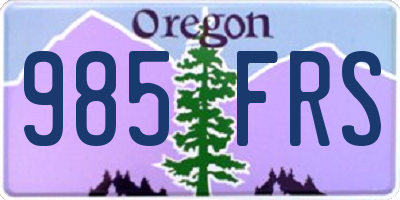 OR license plate 985FRS