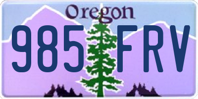 OR license plate 985FRV