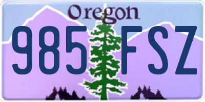 OR license plate 985FSZ