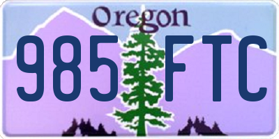 OR license plate 985FTC