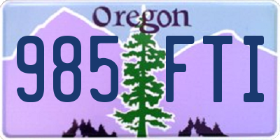 OR license plate 985FTI