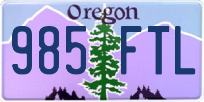 OR license plate 985FTL