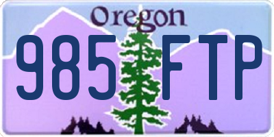 OR license plate 985FTP