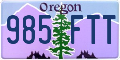 OR license plate 985FTT