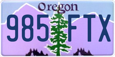 OR license plate 985FTX