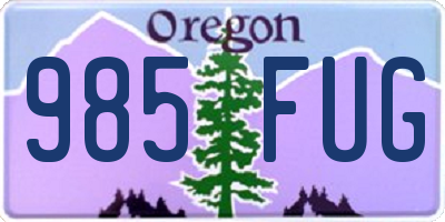 OR license plate 985FUG