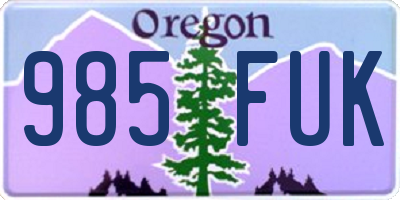 OR license plate 985FUK