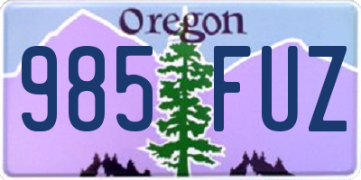 OR license plate 985FUZ