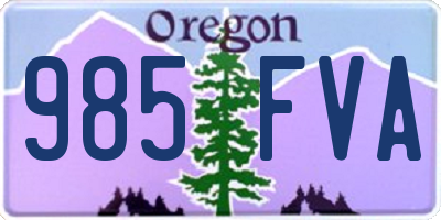 OR license plate 985FVA