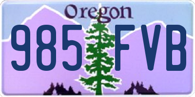 OR license plate 985FVB