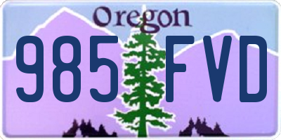 OR license plate 985FVD