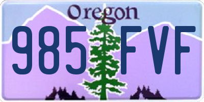 OR license plate 985FVF