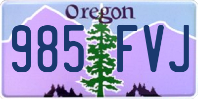 OR license plate 985FVJ