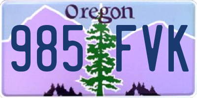 OR license plate 985FVK