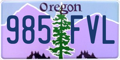 OR license plate 985FVL