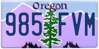 OR license plate 985FVM