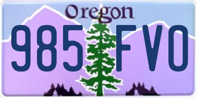 OR license plate 985FVO