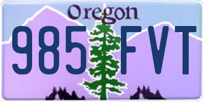 OR license plate 985FVT