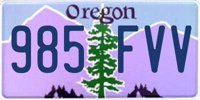 OR license plate 985FVV