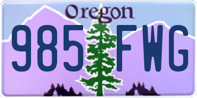 OR license plate 985FWG