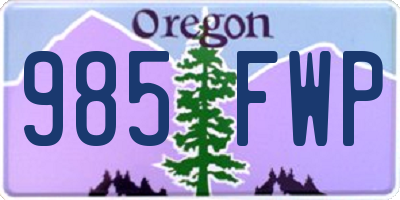 OR license plate 985FWP